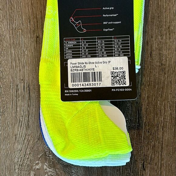 Lululemon Men's Power Stride No-Show Socks with Active Grip 3 Pack NWT - Picture 3 of 4